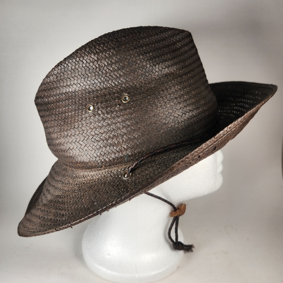 PENDLETON Womens Cowboy Hat Medium Brown Straw Made USA Vintage Western - Picture 6 of 9